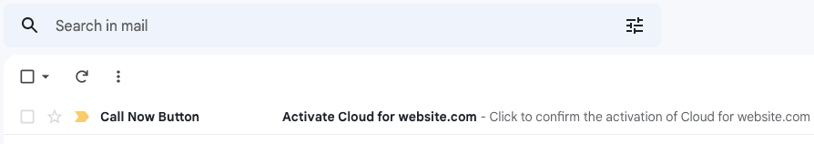 Go to your email inbox and open the email with subject: Activate Cloud
