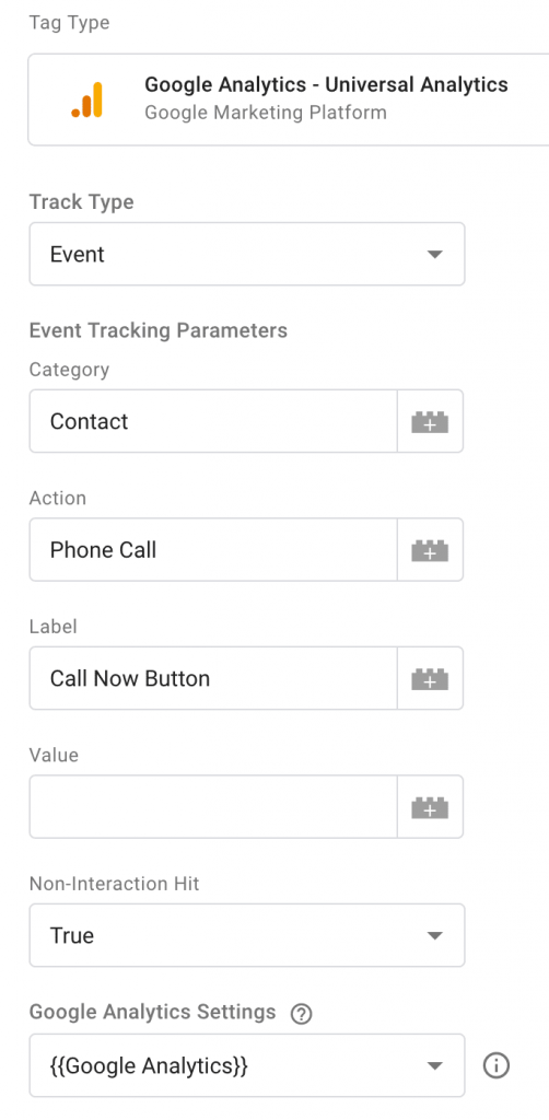 Google Tag Manager: GA Event Tracking settings